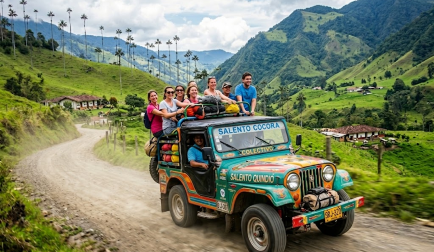 Cocora Valley guide transportation from Salento by traditional Colombian Jeep